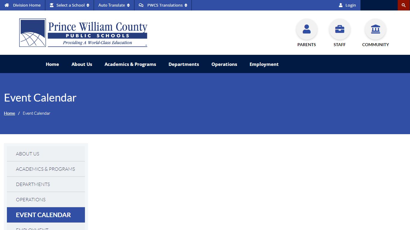 Event Calendar - Prince William County Public Schools